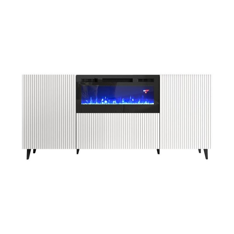 Pafos BL-EF Electric Fireplace 71" Sideboard - Black