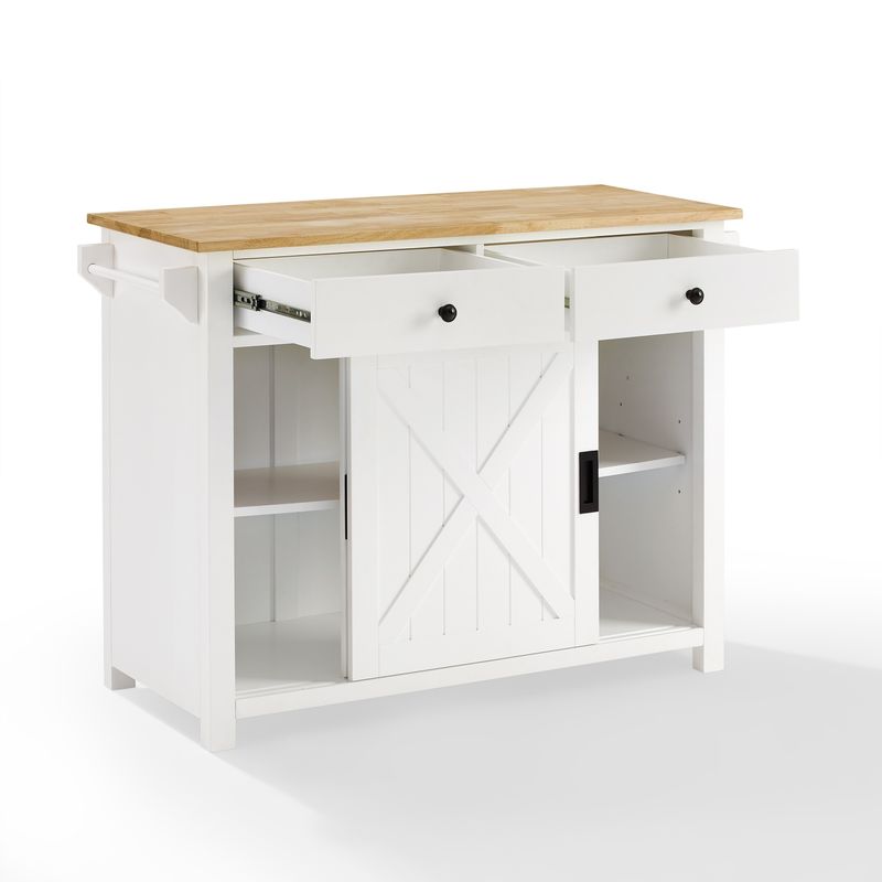 Laurel Kitchen Island/Cart - 18"x42"x32.63" - Portable - White - Wood