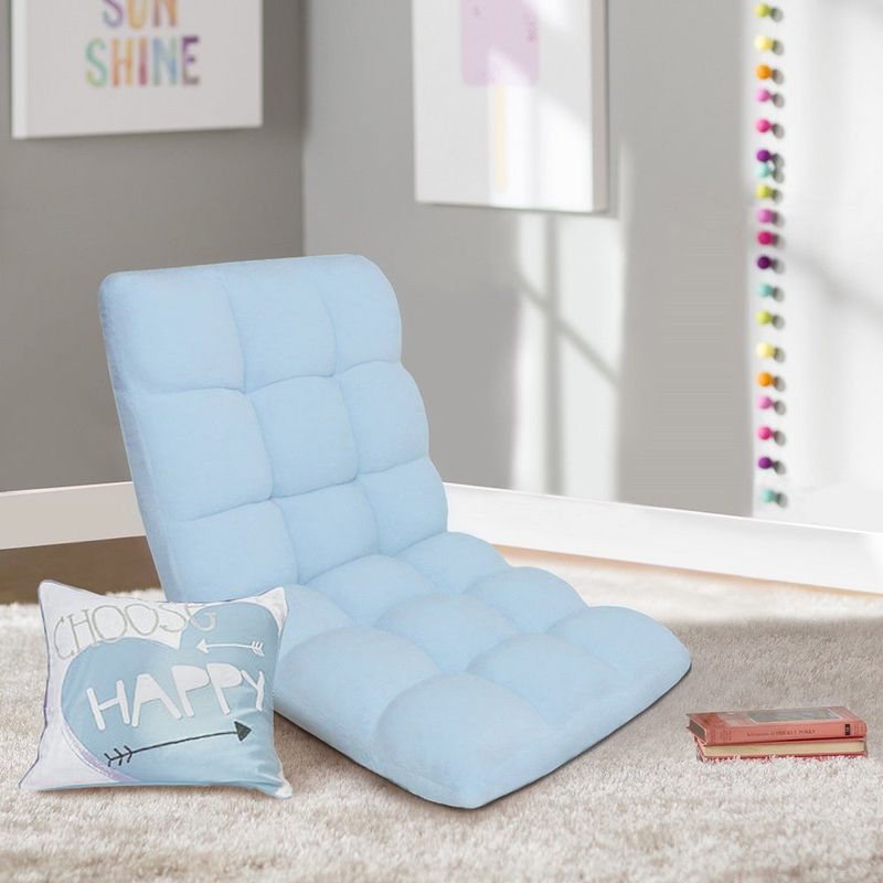 Chic Home Armless Quilted Recliner Chair, Light Blue - Light Blue