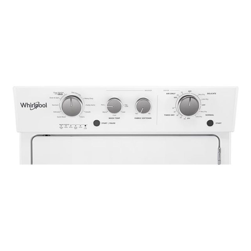 Whirlpool 27" White Electric Stacked Laundry Center With 9 Wash Cycles And Autodry