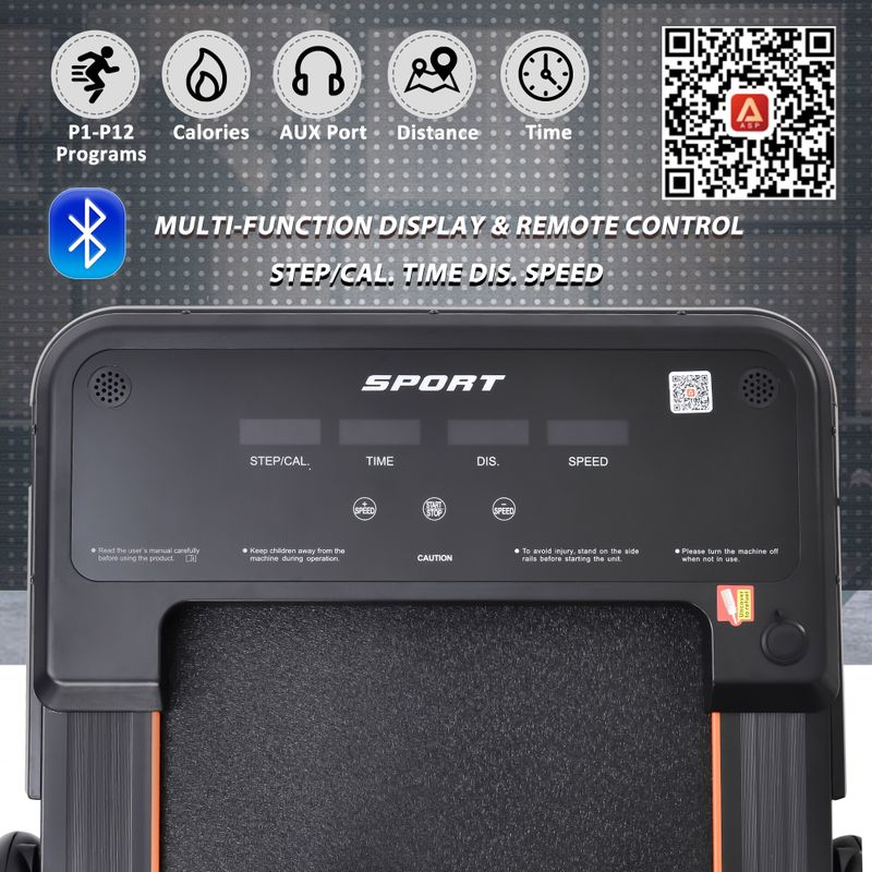 Nestfair Foldable Electric Treadmill Motorized Running Machine With Bluetooth APP - Black