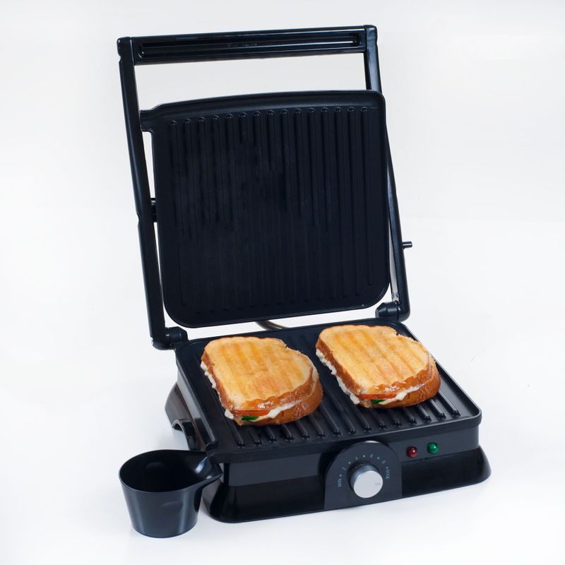 Panini Press Indoor Grill Maker by Chef Buddy - Panini Press Indoor Grill Maker