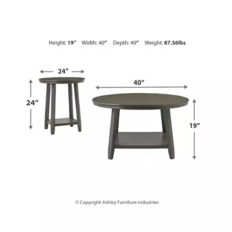 Gray Caitbrook Occasional Table Set (3/CN)