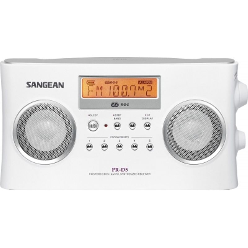 Sangean White Am/fm-stereo Rbds Digital Tuning Portable Radio