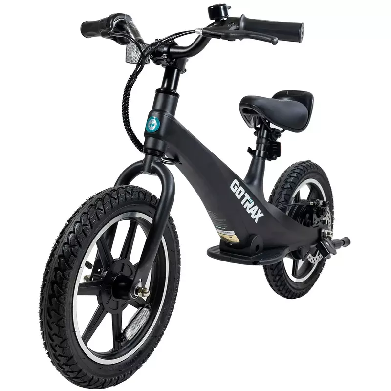 GoTrax - Kids Balance eBike with 15.5 miles Max Operating Range and 15.5 mph Max Speed - 14 - Black