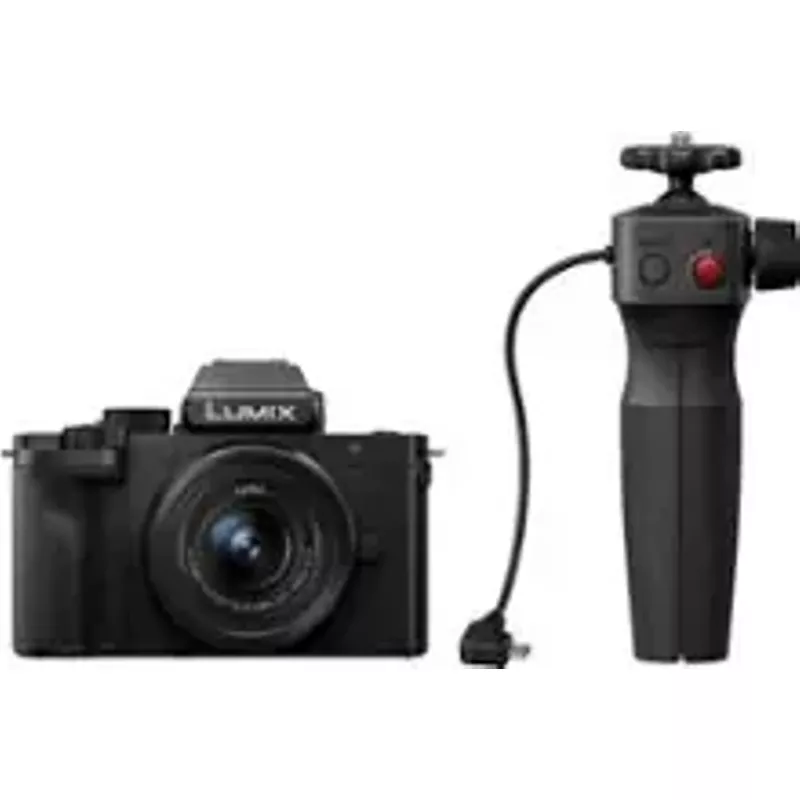 Panasonic - LUMIX G100 Mirrorless Camera for Photo, 4K Video and Vlogging, 12-32mm Lens, Tripod Grip Bundle – DC-G100VK - Black