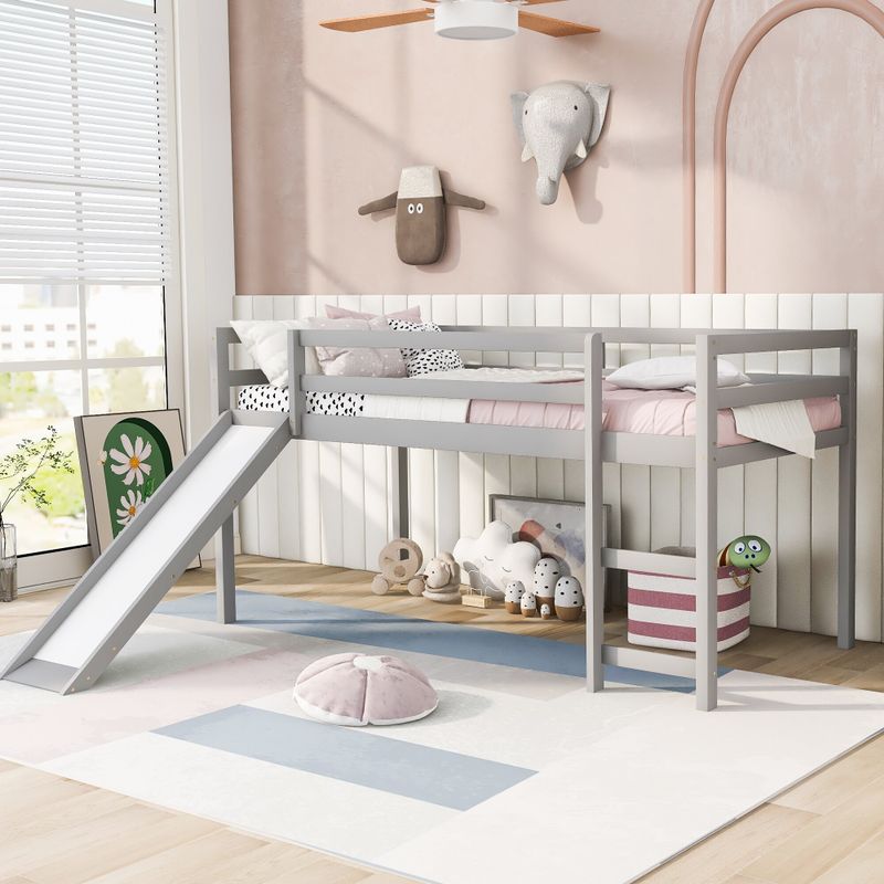 Loft Bed with Slide - White