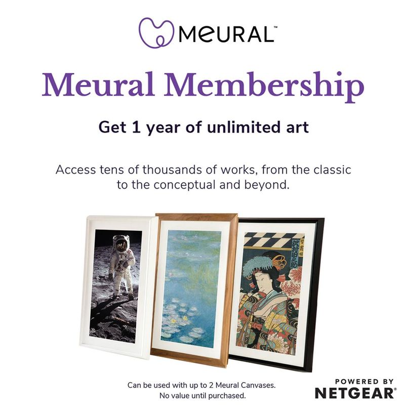 Meural Canvas Annual Membership Card for Digital Picture Frame Art