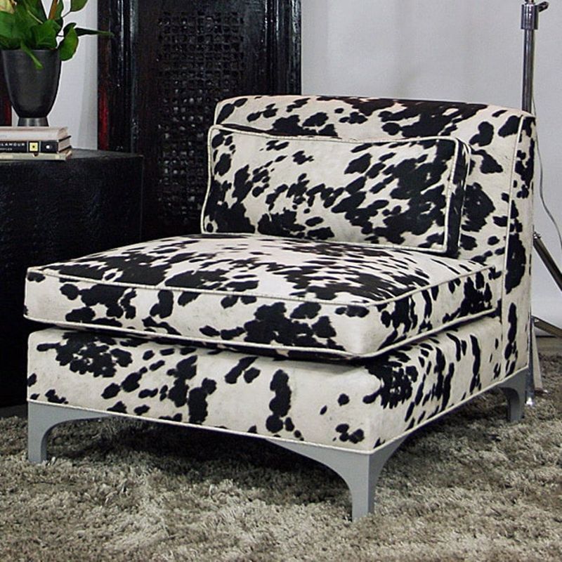 JAR Designs 'Dakota' Chair Black - Faux Black Cow Hide Chair