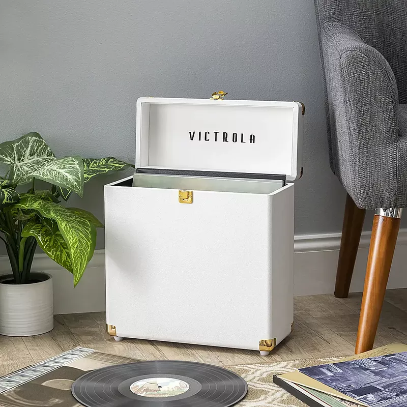 Victrola - Storage case for Vinyl Turntable Records - White