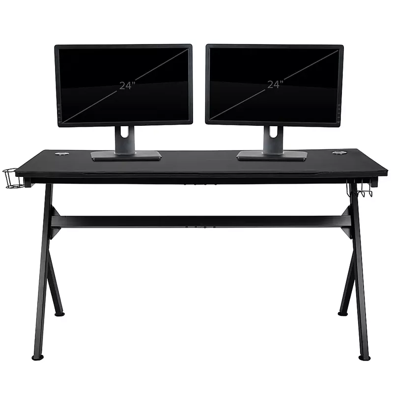 Flash Furniture - Duncan Rectangle Modern Laminate Gaming Desk - Black