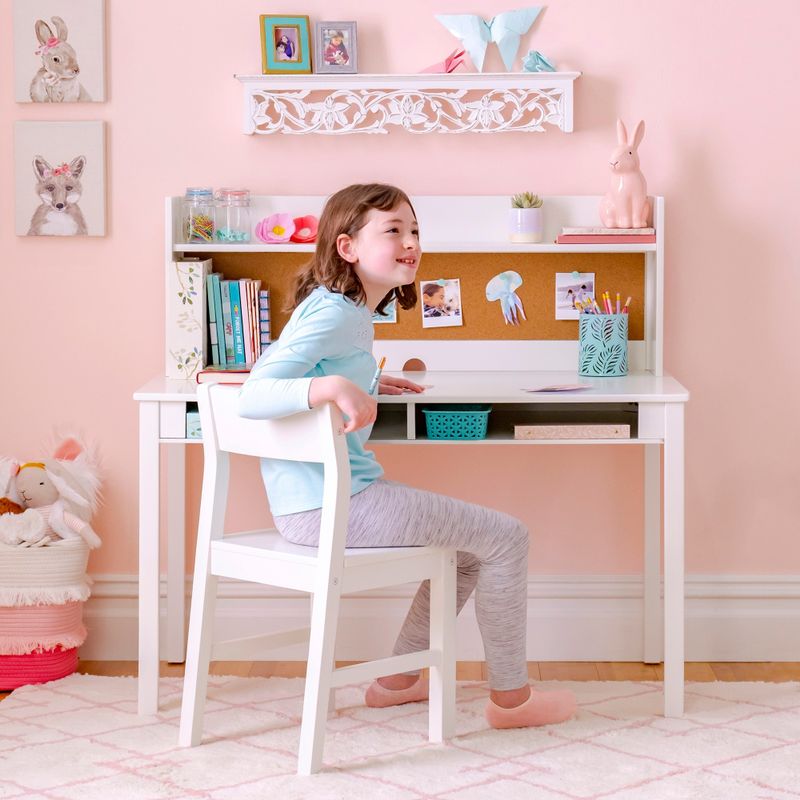 Martha Stewart Kid's Desk with Hutch and Chair - White
