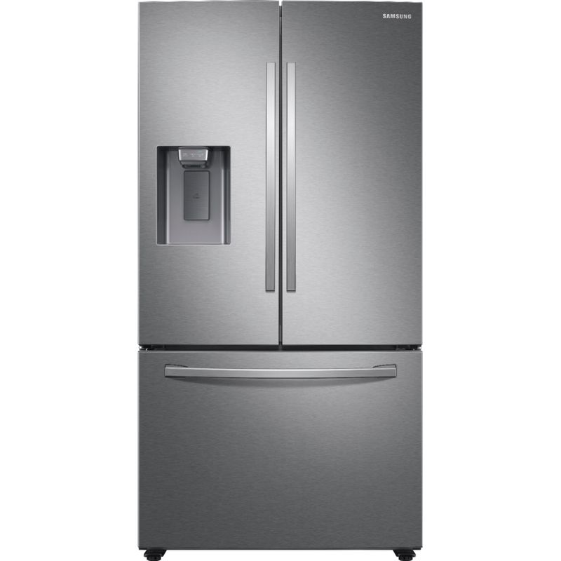 Front Zoom. Samsung - 27 cu. ft. Large Capacity 3-Door French Door Refrigerator with External Water & Ice Dispenser - Stainless steel