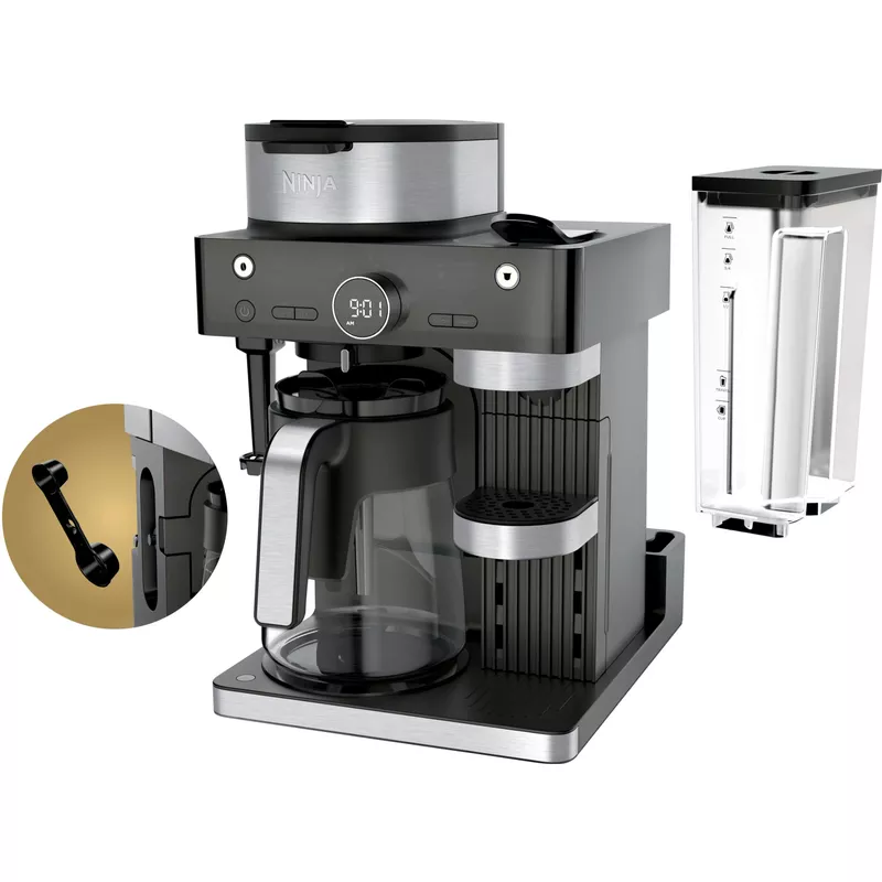 Ninja - Espresso & Coffee Barista System, Single Serve & Nespresso, with 12-Cup Carafe, 4 Styles with Ristretto - Black