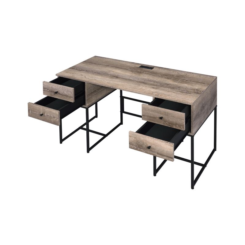 ACME Desirre Writing Desk in Rustic Oak and Black - Rustic Oak/Black