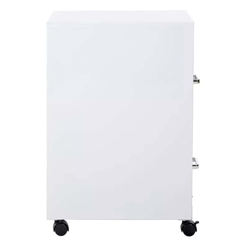 OSP Home Furnishings - 2 Drawer Mobile Locking Metal File Cabinet - White