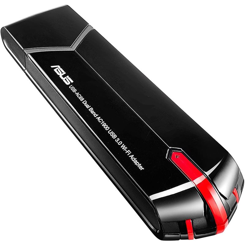 ASUS - Dual-Band Wireless-AC USB Network Adapter - Black/red