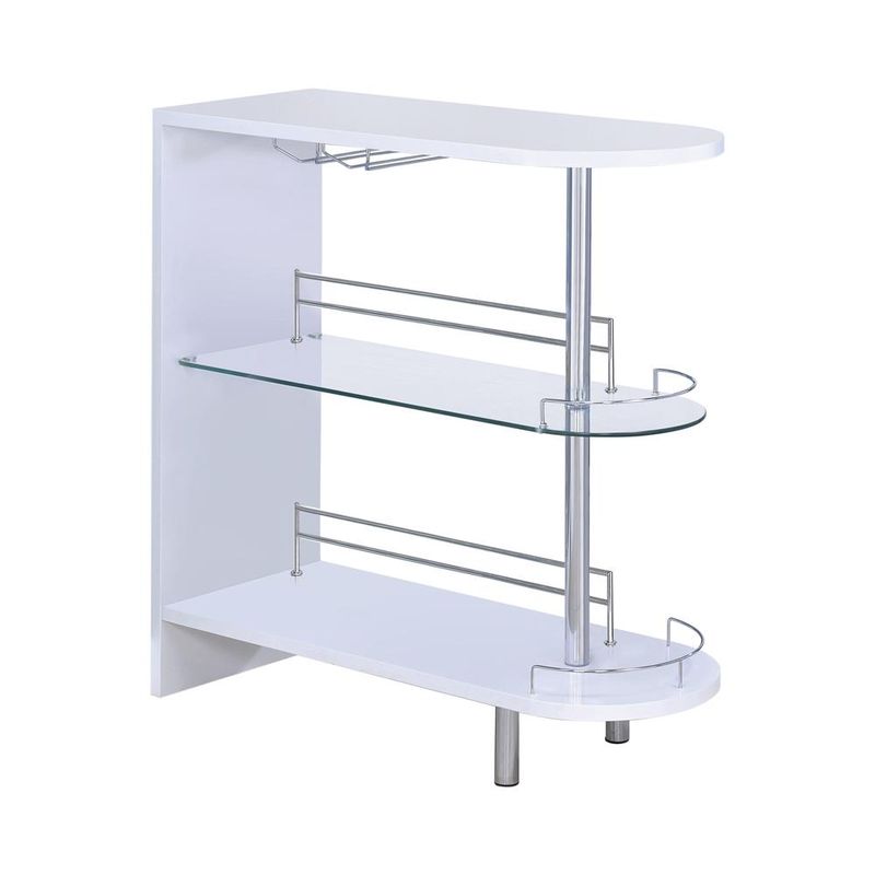 3-tier Bar Unit Glossy White and Clear