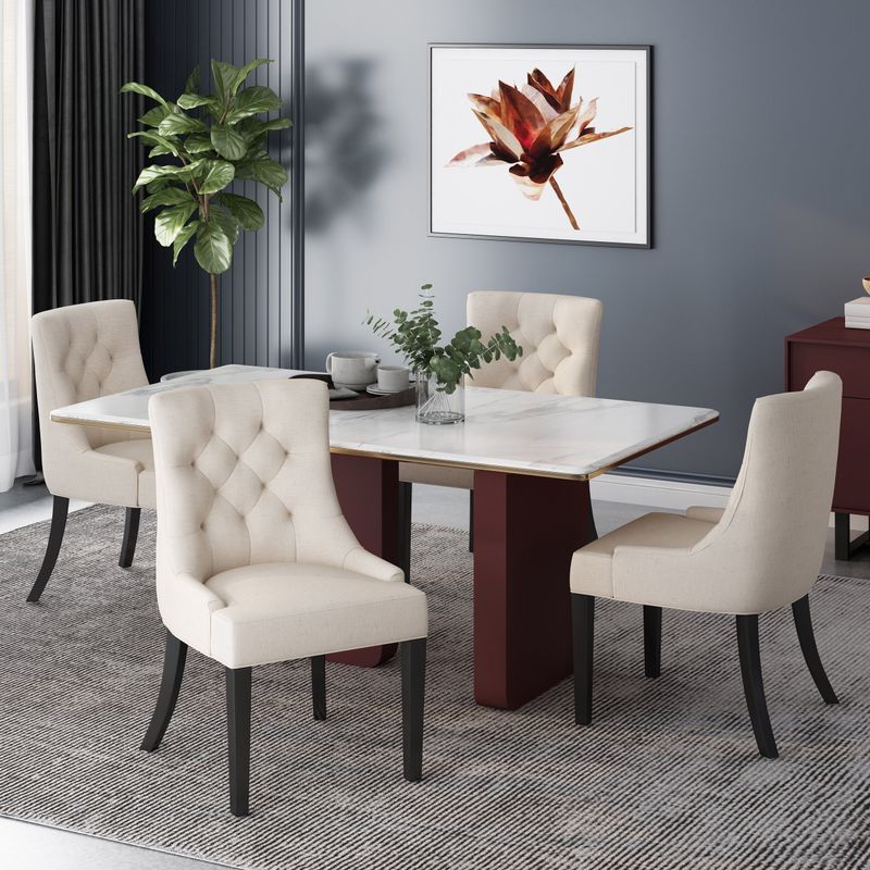 Rent to own Hayden Modern Tufted Fabric Dining Chairs (Set of 4) by