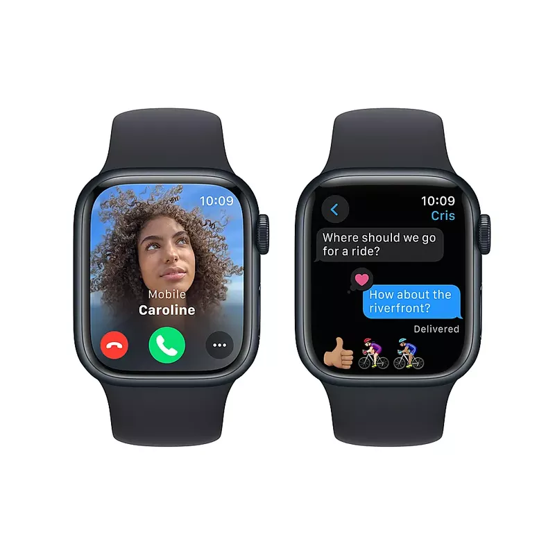 Apple Watch Series 9 (GPS) 45mm Midnight Aluminum Case with Midnight Sport Band with Blood Oxygen - S/M - Midnight