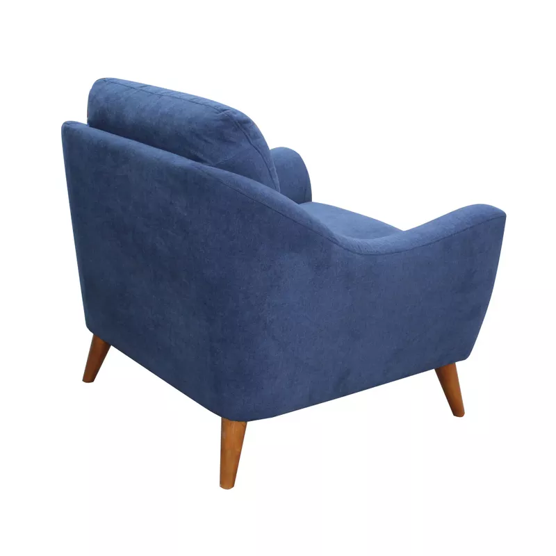 Gano Sloped Arm Upholstered Chair Navy Blue