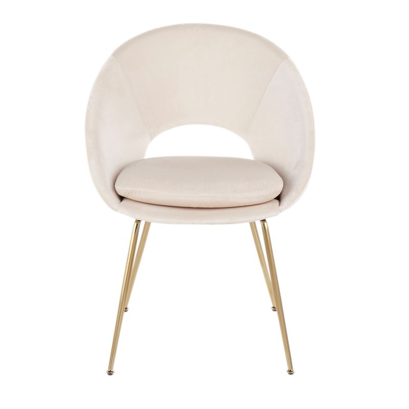 Silver Orchid Lovell Gold Dining Chair (Set of 2) - Cream