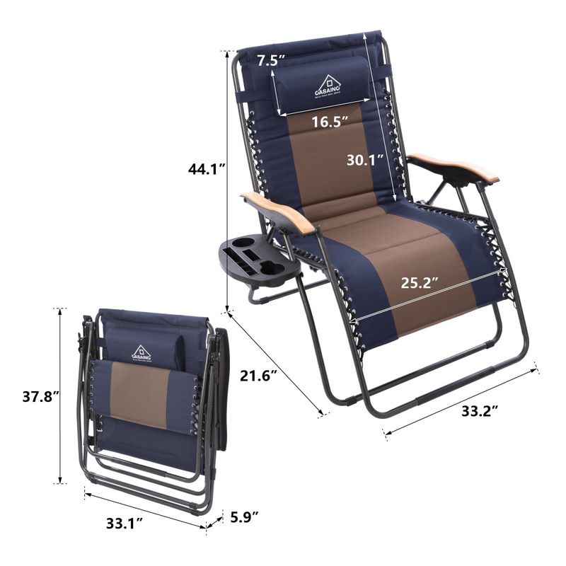 Clihome Reclining Zero Gravity Chair - Blue