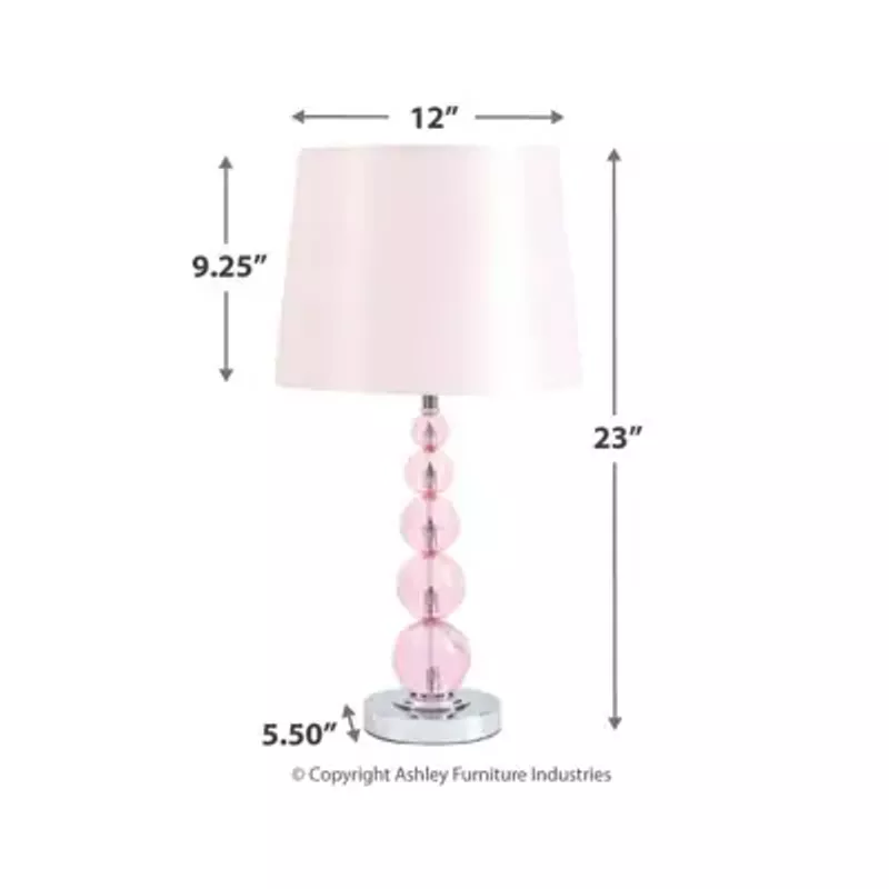 Pink Letty Crystal Table Lamp (1/CN)