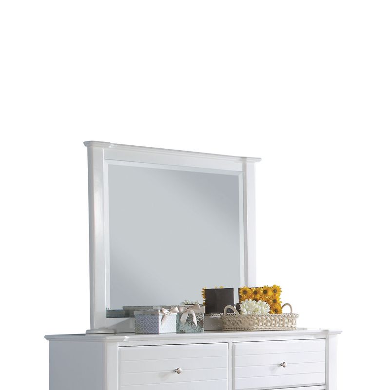Acme Furniture Mallowsea Beveled Mirror with Pne Frame - Mirror, Black, 48" x 2" x 38"H