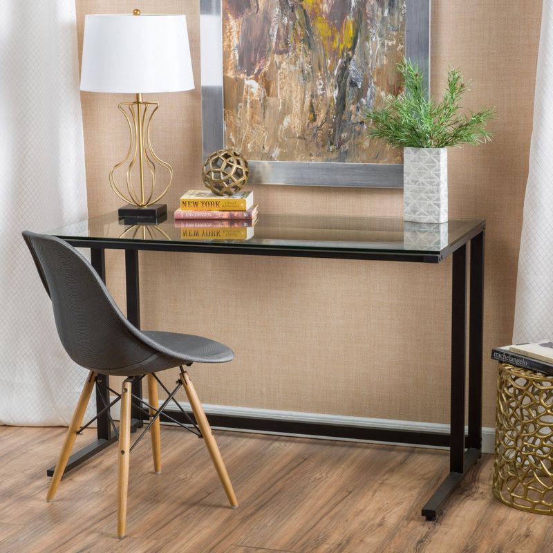 Rent to own Eghan Glass Computer Desk by Christopher Knight Home