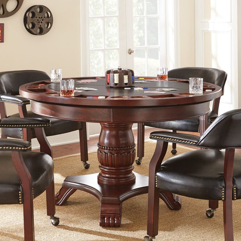 Rent to own Gracewood Hollow Djaout Round Cherry Table with Removable