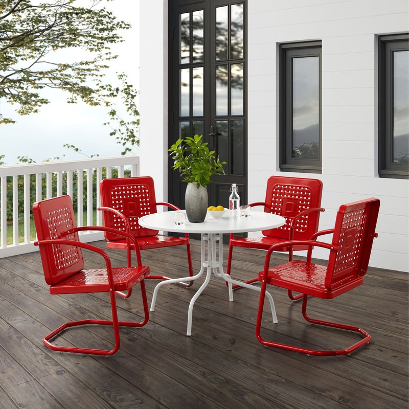 Bates Steel Outdoor 5-piece Dining Set - White