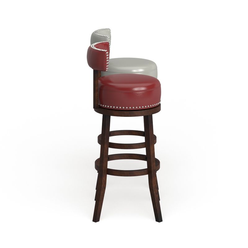 Rent to own Rogers Transitional Faux Leather Swivel Barstool (Set of 2