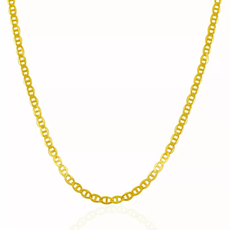 3.2mm 14k Yellow Gold Mariner Link Chain (18 Inch)