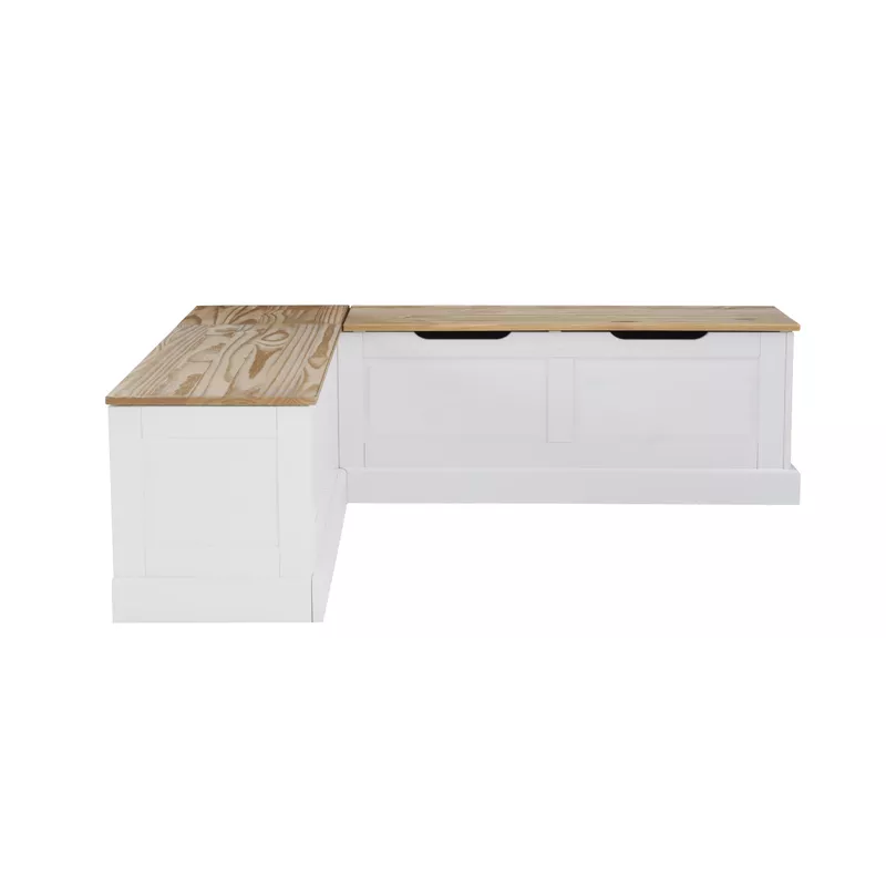 Danbury Backless Two Tone Breakfast Nook Natural And White