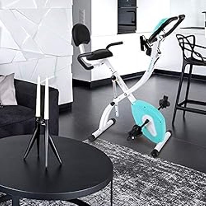 SereneLife Indoor Folding Stationary Exercise Bike - Foldable Stationary Bike Cycling Cardio Workout Equipment - Compact Home Bicycle...