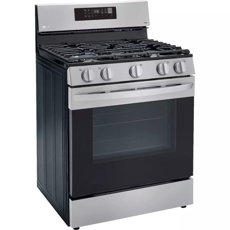 LG - 5.8 Cu. Ft. Smart Freestanding Gas True Convection Range with EasyClean and AirFry - Stainless Steel