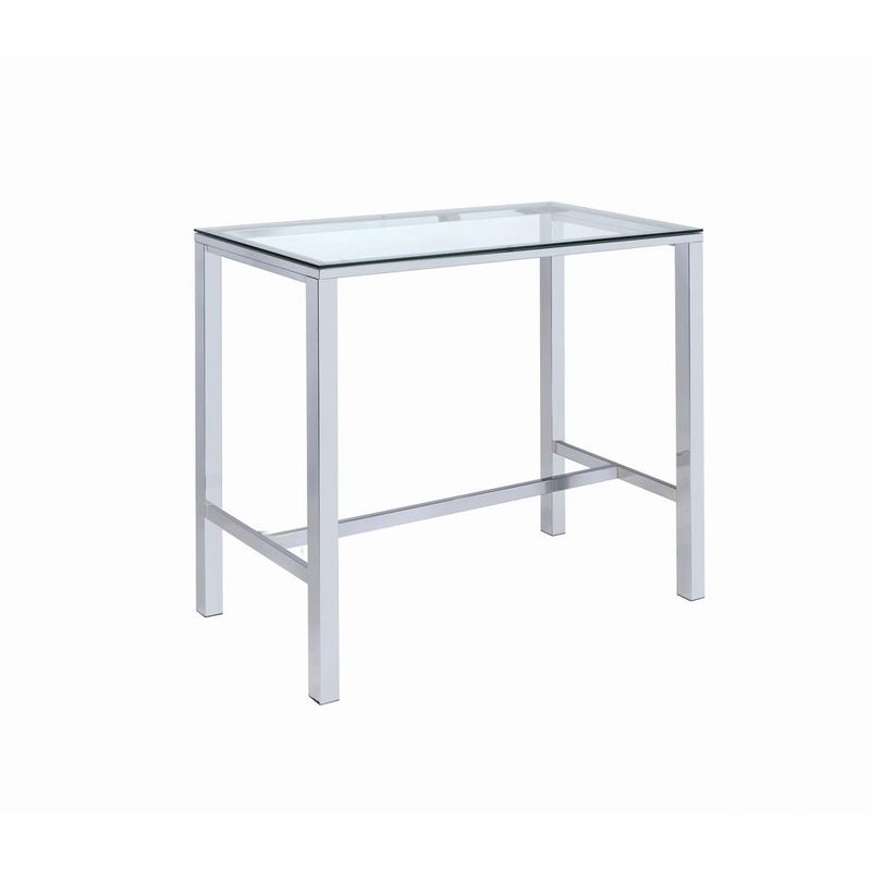Bar Table with Glass Top Chrome