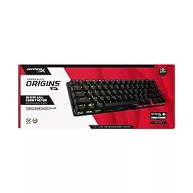 HyperX - Alloy Origins 65% Compact Wired Mechanical Aqua Tactile Switch Gaming Keyboard with RGB Lighting - Black