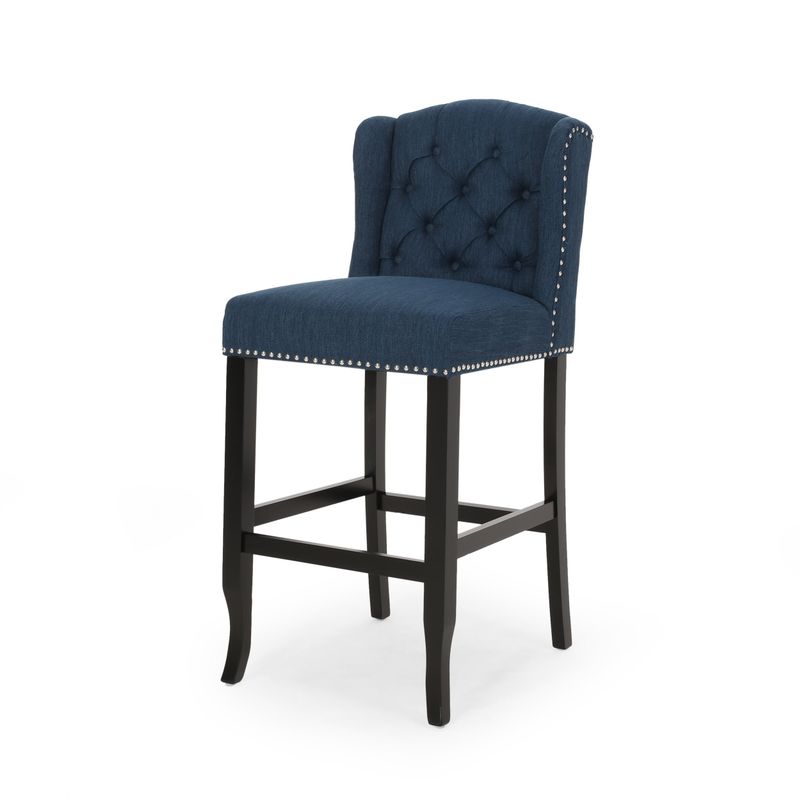 Foxwood Wingback Retro Bar Stools (Set of 2) by Christopher Knight Home - Teal + Dark Brown