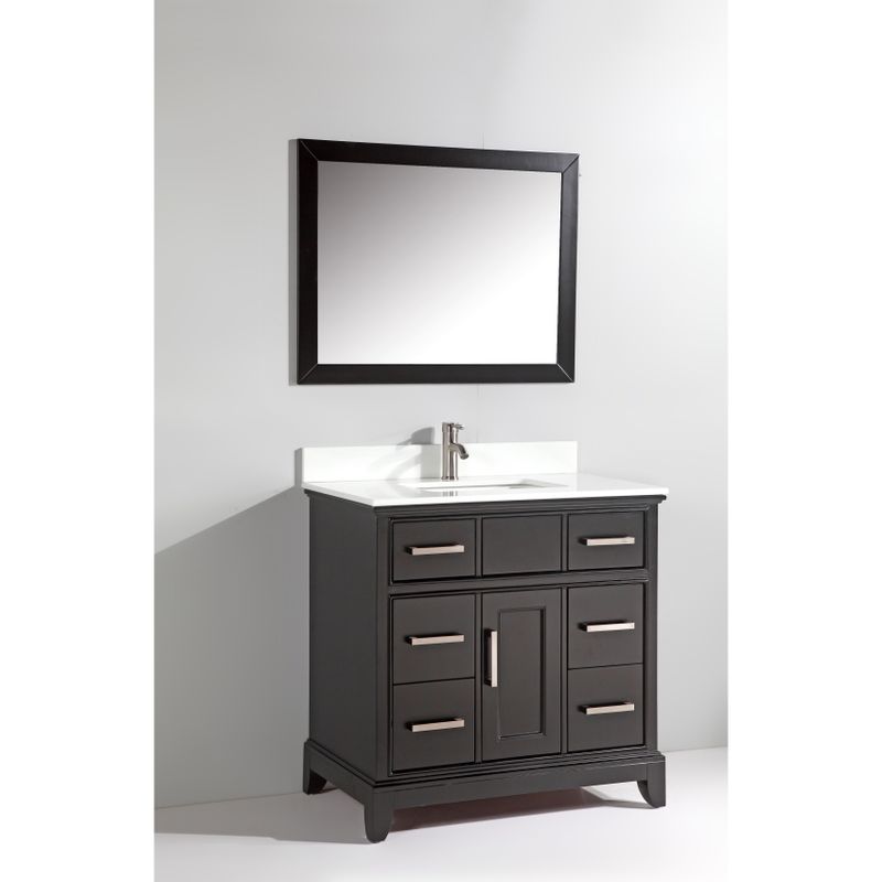 Vanity Art Phoenix Stone Top 36-inch Single-sink Bathroom Vanity Set - Painted - Espresso