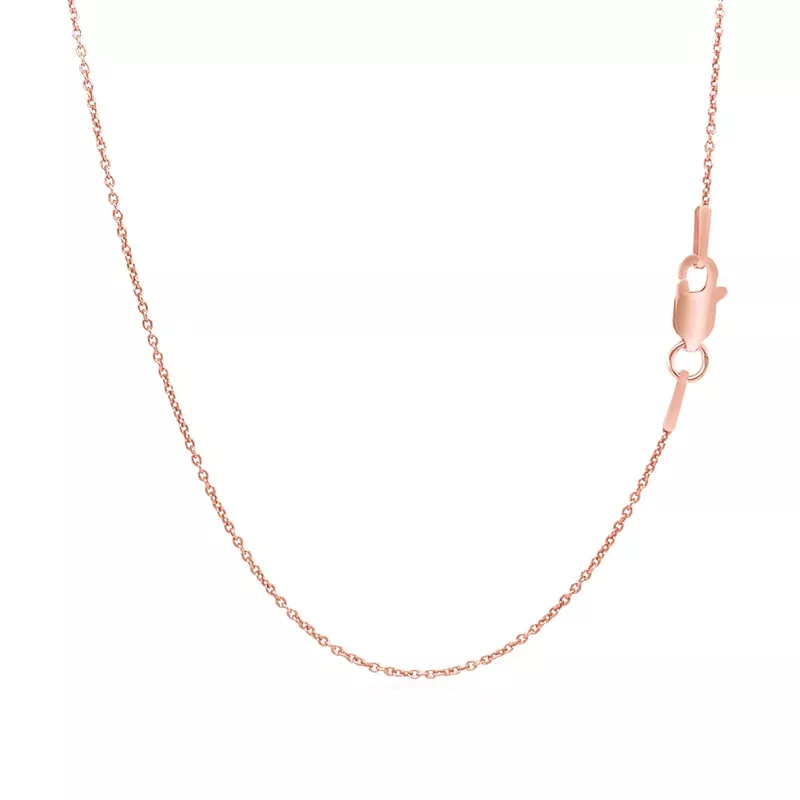 14k Pink Gold Round Cable Link Chain 1.1mm (18 Inch)
