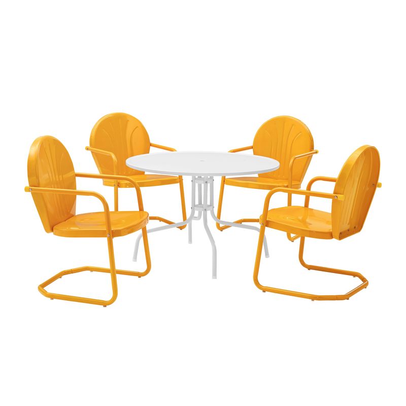 Griffith 5-piece Metal Outdoor Dining Set - N/A - Orange