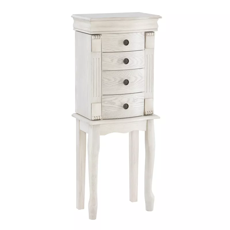 Amberfield Jewelry Armoire Off White