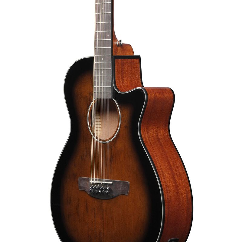 Ibanez AEG5012 AEG Series Single-Cutaway 12-String Acoustic-Electric Guitar, Dark Violin Sunburst