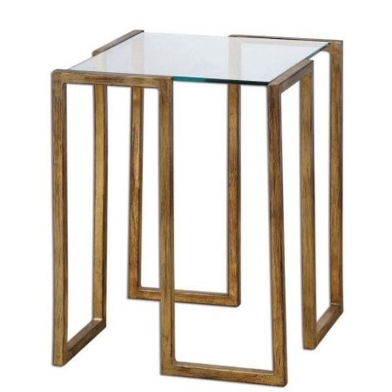 Uttermost Mirrin Antique Gold Accent Table - Mirrin, Accent Table