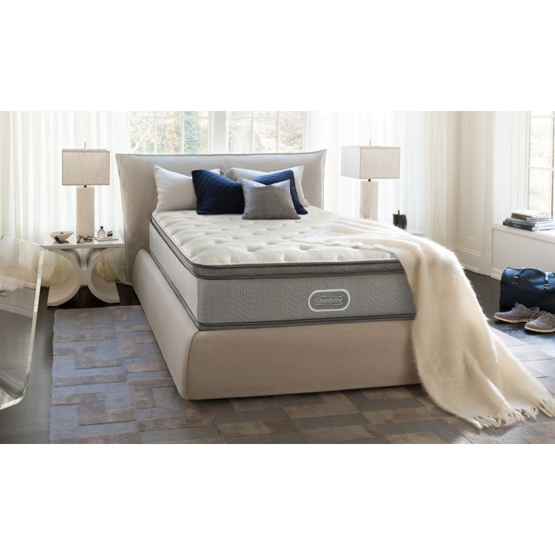 Simmons Beautyrest Marco Island Innerspring/Pocketed Coil Spring 13-inch Plush Pillowtop King-size Mattress Set - Low Profile Set