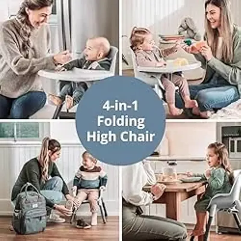 Chicco Zest 4-in-1 Folding High Chair, Feeding Chair, Toddler Chair and Youth Stool, Multi-Use Easy Clean High Chair ,  Capri/Blue