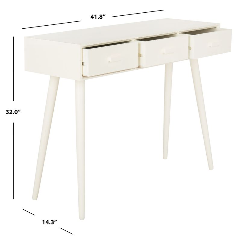 SAFAVIEH Albus Antique White 3-drawer Console Table - 41.8" x 14.3" x 32" - 41.8" x 14.3" x 32" - antique / white - MDF