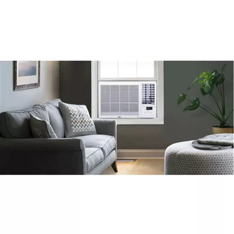 LG - 550 Sq. Ft. 12,000 BTU Smart Window Air Conditioner with 11,200 BTU Heater - White